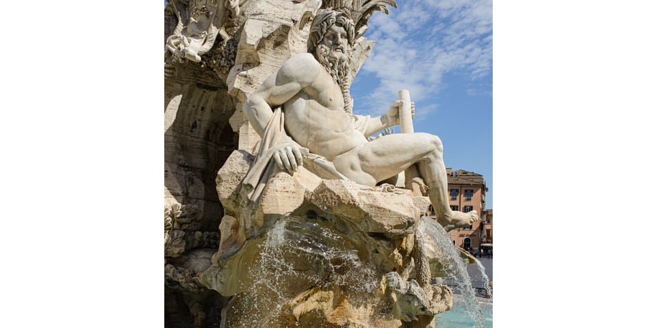 Ganges-Flussstatue Bernini-Brunnen Navona Rom