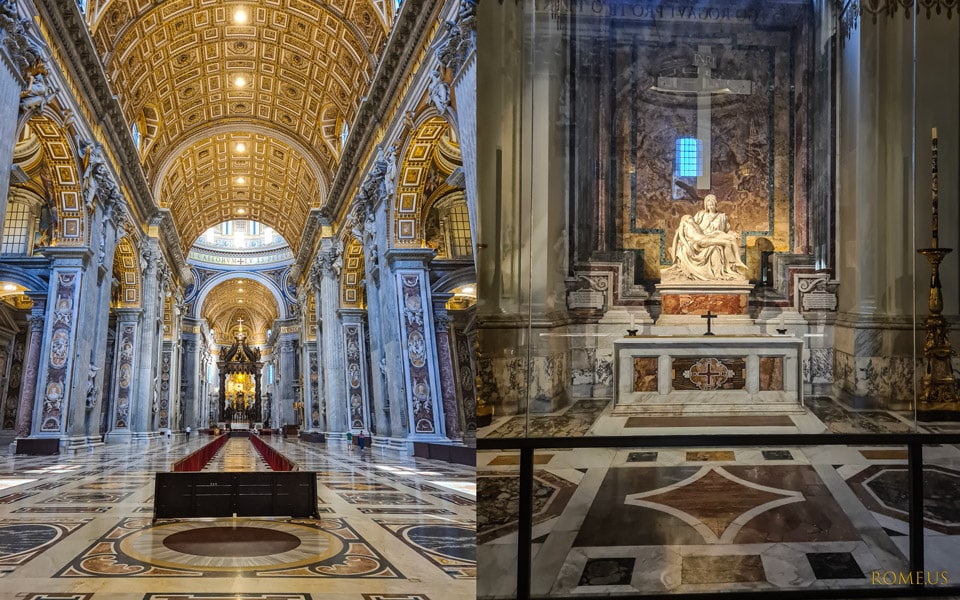 Petersdom und Michelangelos Pietà am frühen Morgen ohne Touristenmassen