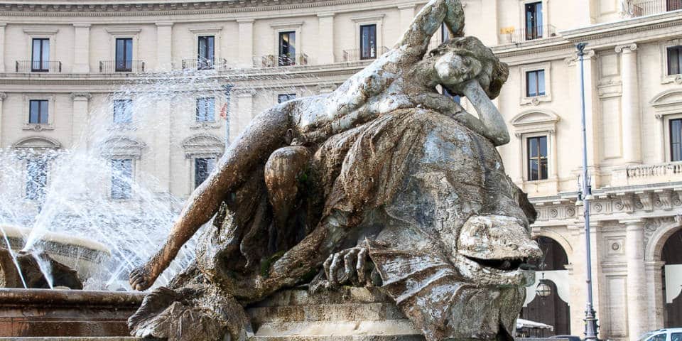 the Fountain of the Naiads in Rome